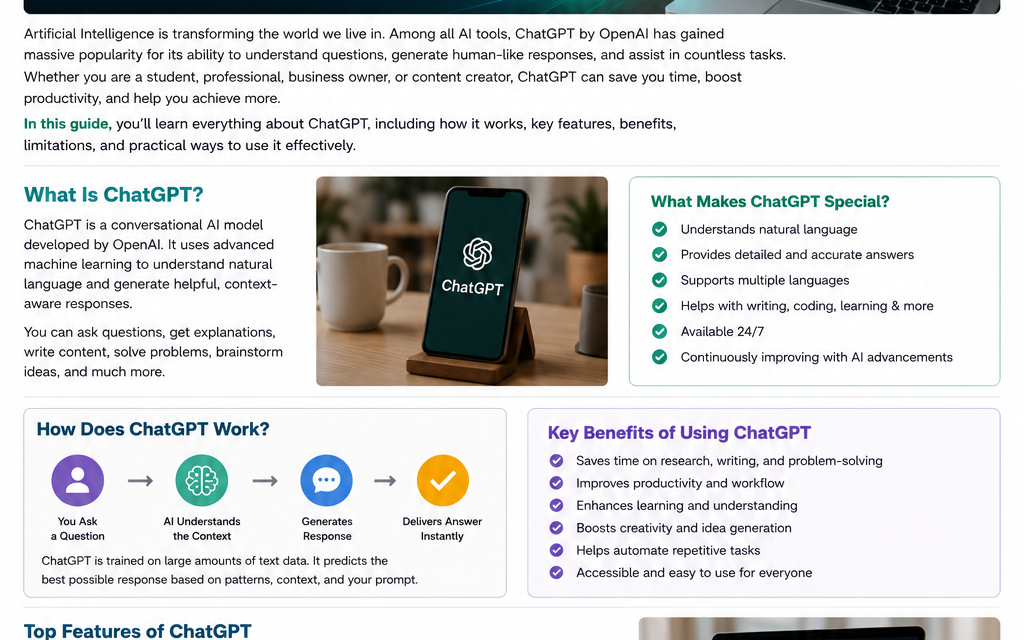 ChatGPT AI assistant helping users with writing, coding, learning, and productivity