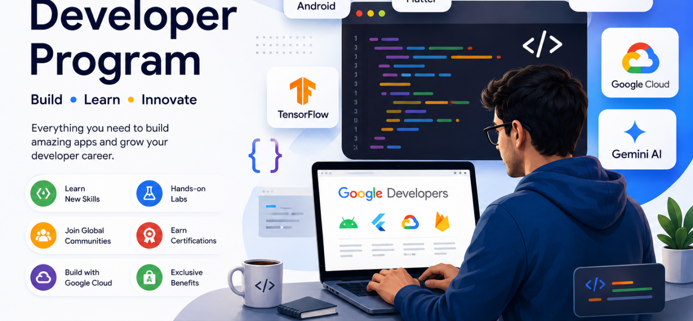 Learn everything about the Google Developer Program, its benefits, membership tiers, certifications, AI tools, and how to join. A complete beginner-friendly guide.
